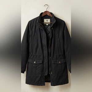 Utility Chore Jacket Quilted Lined Parka Cinch Waist Military Barn Coat Small